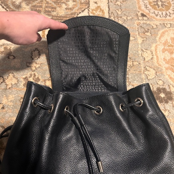 Kate Spade Black Leather Backpack - Picture 4 of 8